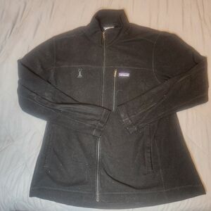 Patagonia Full Zip Fleece Jacket Size Large Mesh Lining Pawn Logo RN 51884 Black